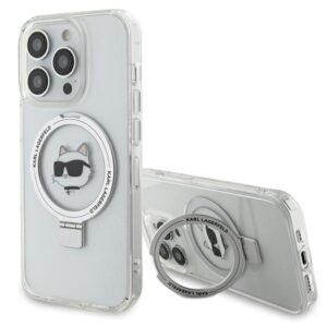 Karl Lagerfeld KLHMP15XHMRSCHH iPhone 15 Pro Max 6,7 hüvelykes fehér keménytok Ring Stand Choupette Head MagSafe