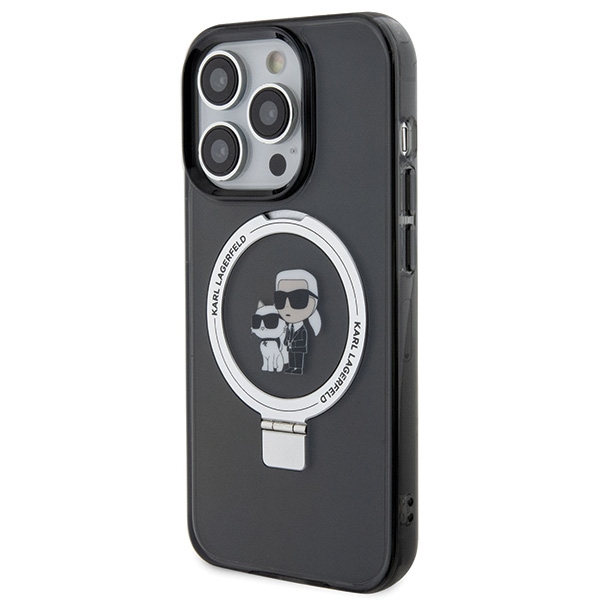 iTok webáruház - Karl Lagerfeld Karl Lagerfeld KLHMP15XHMRSKCK iPhone 15 Pro Max tok Karl&Choupette MagSafe gyűrűs állvánnyal 2 Karl Lagerfeld KLHMP15XHMRSKCK iPhone 15 Pro Max 6.7" black/black hardcase Ring Stand Karl&Choupette MagSafe