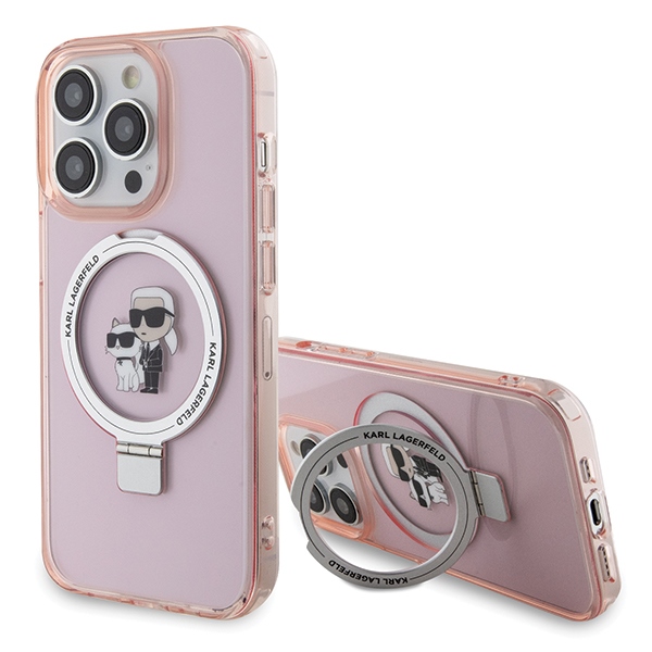 iTok webáruház - Karl Lagerfeld Karl Lagerfeld KLHMP15XHMRSKCP Ring Stand Karl & Choupette MagSafe tok iPhone 15 Pro Max készülékhez, rózsaszín 1 Karl Lagerfeld KLHMP15XHMRSKCP iPhone 15 Pro Max 6.7" pink/pink hardcase Ring Stand Karl&Choupette MagSafe