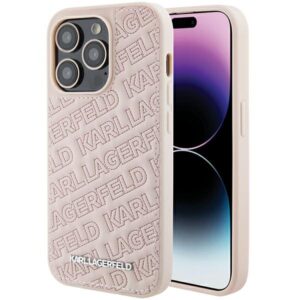 Karl Lagerfeld Quilted K Pattern tok iPhone 15 Pro Max készülékhez (rózsaszín)