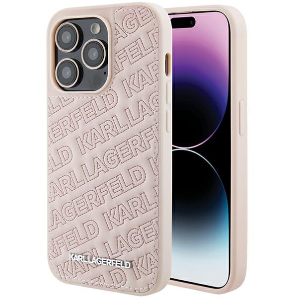 iTok webáruház - Karl Lagerfeld Karl Lagerfeld Quilted K Pattern tok iPhone 15 Pro Max készülékhez (rózsaszín) 1 Karl Lagerfeld Quilted K Pattern case for iPhone 15 Pro Max (rózsaszín)