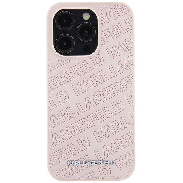 iTok webáruház - Karl Lagerfeld Karl Lagerfeld Quilted K Pattern tok iPhone 15 Pro Max készülékhez (rózsaszín) 3 Karl Lagerfeld Quilted K Pattern case for iPhone 15 Pro Max (rózsaszín)