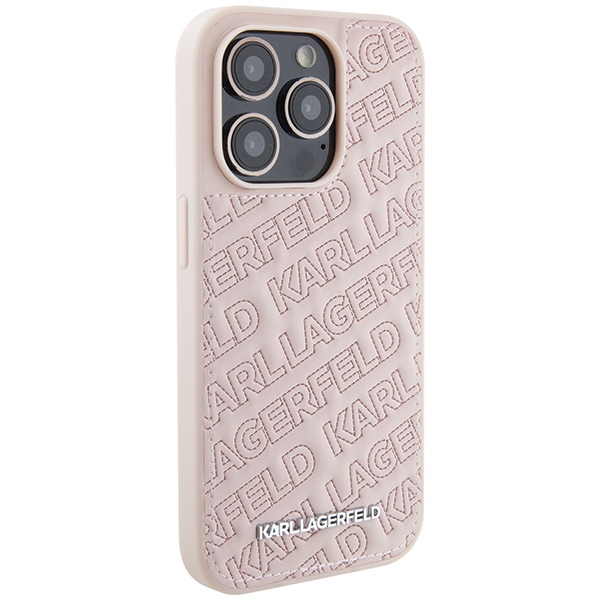 iTok webáruház - Karl Lagerfeld Karl Lagerfeld Quilted K Pattern tok iPhone 15 Pro Max készülékhez (rózsaszín) 4 Karl Lagerfeld Quilted K Pattern case for iPhone 15 Pro Max (rózsaszín)