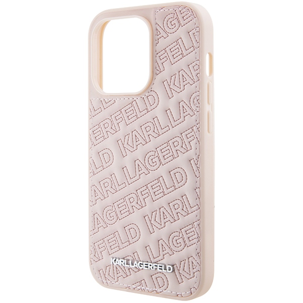 iTok webáruház - Karl Lagerfeld Karl Lagerfeld Quilted K Pattern tok iPhone 15 Pro Max készülékhez (rózsaszín) 6 Karl Lagerfeld Quilted K Pattern case for iPhone 15 Pro Max (rózsaszín)