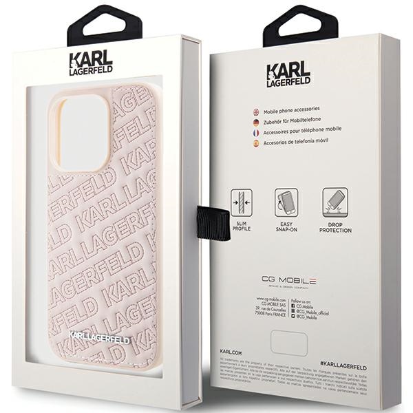 iTok webáruház - Karl Lagerfeld Karl Lagerfeld Quilted K Pattern tok iPhone 15 Pro Max készülékhez (rózsaszín) 8 Karl Lagerfeld Quilted K Pattern case for iPhone 15 Pro Max (rózsaszín)