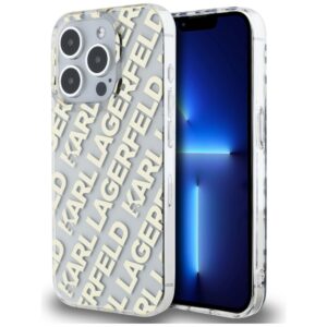 Karl Lagerfeld IML Fullover Logo tok iPhone 15 Pro Max készülékhez (arany)