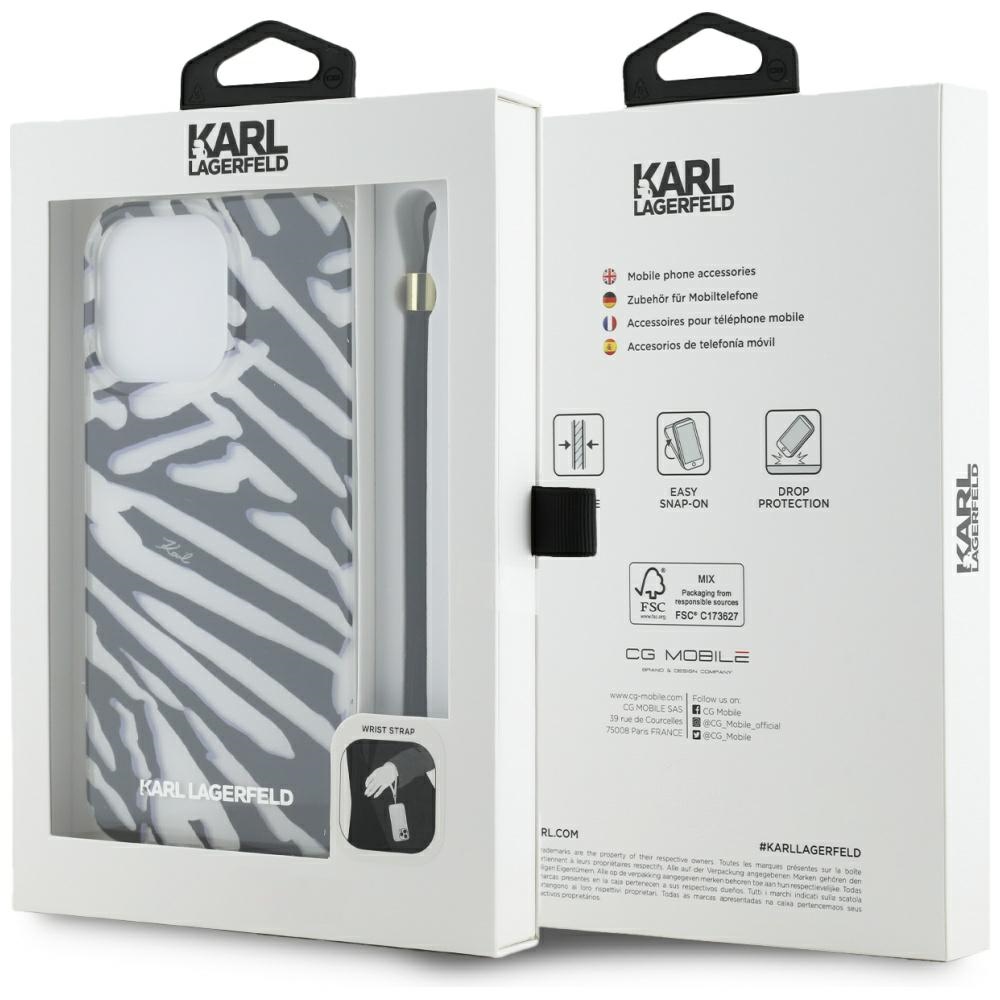 iTok webáruház - Karl Lagerfeld Karl Lagerfeld IML Zebra Pattern & Cord tok iPhone 15 Pro Max készülékhez (fekete) 7 Karl Lagerfeld IML Zebra Pattern & Cord case for iPhone 15 Pro Max (fekete)
