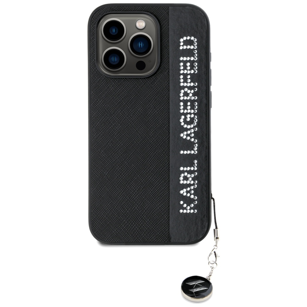 iTok webáruház - Karl Lagerfeld Karl Lagerfeld Saffiano Rhinestones & Charm tok iPhone 15 Pro Max készülékhez (fekete) 3 Karl Lagerfeld Saffiano Rhinestones & Charm case for iPhone 15 Pro Max (fekete)