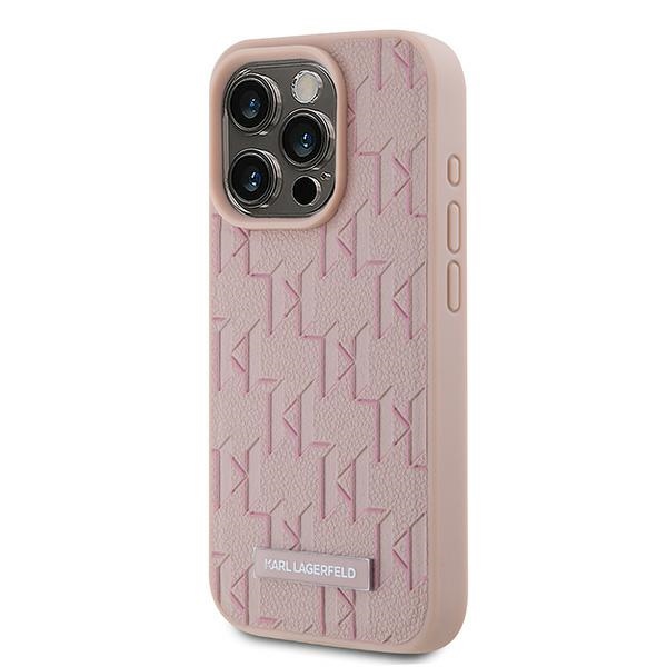 iTok webáruház - Karl Lagerfeld Karl Lagerfeld Leather Monogram Metal Logo tok iPhone 15 Pro Max készülékhez (rózsaszín) 2 Karl Lagerfeld Leather Monogram Metal Logo case for iPhone 15 Pro Max (rózsaszín)
