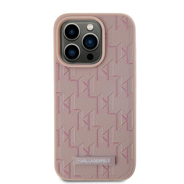 iTok webáruház - Karl Lagerfeld Karl Lagerfeld Leather Monogram Metal Logo tok iPhone 15 Pro Max készülékhez (rózsaszín) 3 Karl Lagerfeld Leather Monogram Metal Logo case for iPhone 15 Pro Max (rózsaszín)