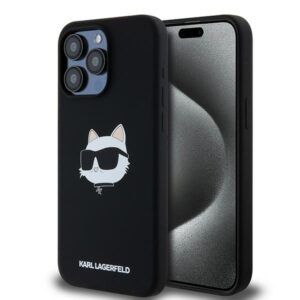 Karl Lagerfeld Silicone Choupette Head MagSafe tok iPhone 15 Pro Max készülékhez (fekete)