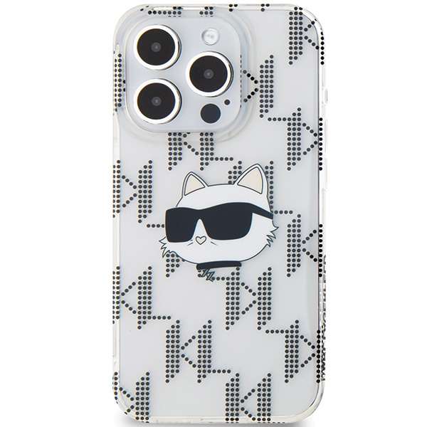 iTok webáruház - Karl Lagerfeld Karl Lagerfeld IML Choupette Head & Monogram tok iPhone 15 Pro Max készülékhez (átlátszó) 3 Karl Lagerfeld IML Choupette Head & Monogram case for iPhone 15 Pro Max (átlátszó)