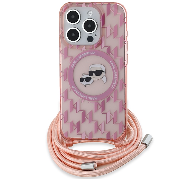 iTok webáruház - Karl Lagerfeld Karl Lagerfeld IML Crossbody Monogram Karl & Choupette Head MagSafe tok iPhone 15 Pro Max készülékhez (rózsaszín) 2 Karl Lagerfeld IML Crossbody Monogram Karl & Choupette Head MagSafe Case for iPhone 15 Pro Max (rózsaszín)