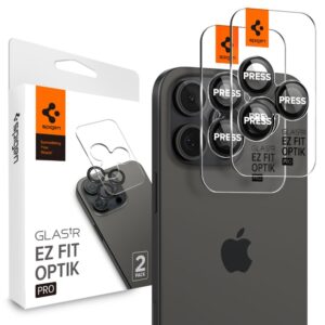 Spigen Glas.tR EZ Fit Optik kamera lencsevédő iPhone 14 Pro / Pro Max / 15 Pro / Pro Max / 16 Pro / Pro Max / 17 Pro / 17 Pro Max készülékhez – 2 db (fekete)