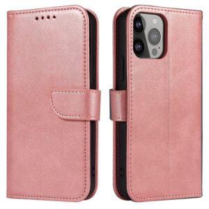 Magnet Case pénztárca- és állványtok iPhone 15 Pro Max készülékhez (rózsaszín)