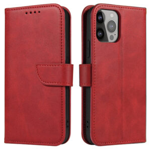 Hurtel Magnet Case pénztárcatok állvánnyal iPhone 15 Pro Max készülékhez (piros)