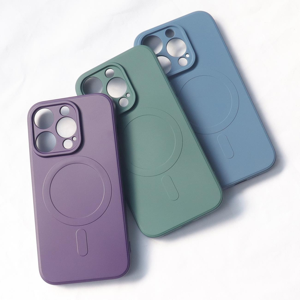 iTok webáruház - Hurtel MagSafe kompatibilis szilikon tok iPhone 15 Pro Max készülékhez (szürke) 3 MagSafe Compatible Silicone Case for iPhone 15 Pro Max Silicone Case (szürke)