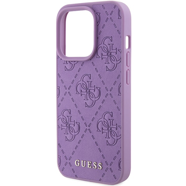 iTok webáruház - Guess Guess Leather 4G Stamped tok iPhone 15 Pro Max készülékhez (lila) 6 Guess Leather 4G Stamped case for iPhone 15 Pro Max (lila)