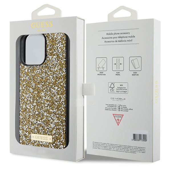 iTok webáruház - Guess Guess Rhinestone Metal Logo tok iPhone 15 Pro Max készülékhez (sárga) 8 Guess Rhinestone Metal Logo case for iPhone 15 Pro Max (sárga)
