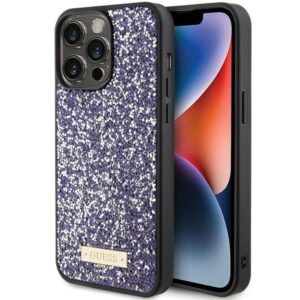Guess Rhinestone Metal Logo tok iPhone 15 Pro Max készülékhez (rózsaszín)