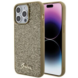 Guess Disco Metal Script tok iPhone 15 Pro Max készülékhez (arany)