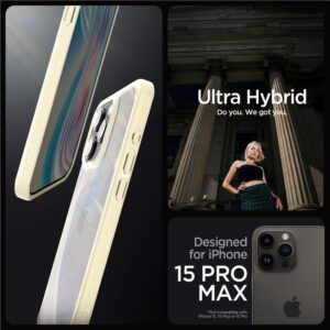 Spigen Crystal Hybrid tok iPhone 15 Pro Max készülékhez (világos bézs)