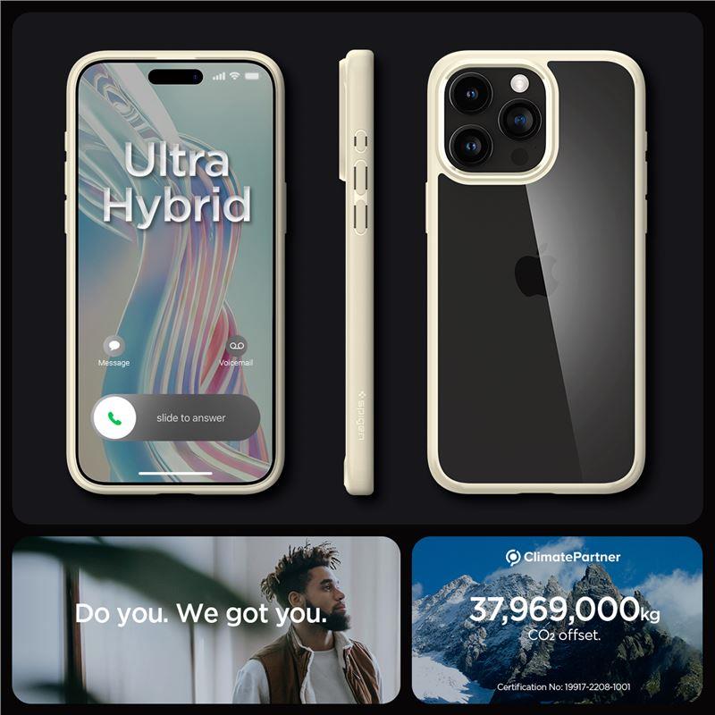 iTok webáruház - Spigen Spigen Crystal Hybrid tok iPhone 15 Pro Max készülékhez (világos bézs) 6 Spigen Crystal Hybrid Case for iPhone 15 Pro Max (világos bézs)