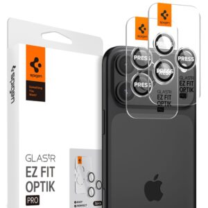 Spigen Glas.tR EZ Fit Optik Pro kameravédő iPhone 15 Pro / 15 Pro Max / 16 Pro / 16 Pro Max / 17 Pro / 17 Pro Max készülékhez – 2 db