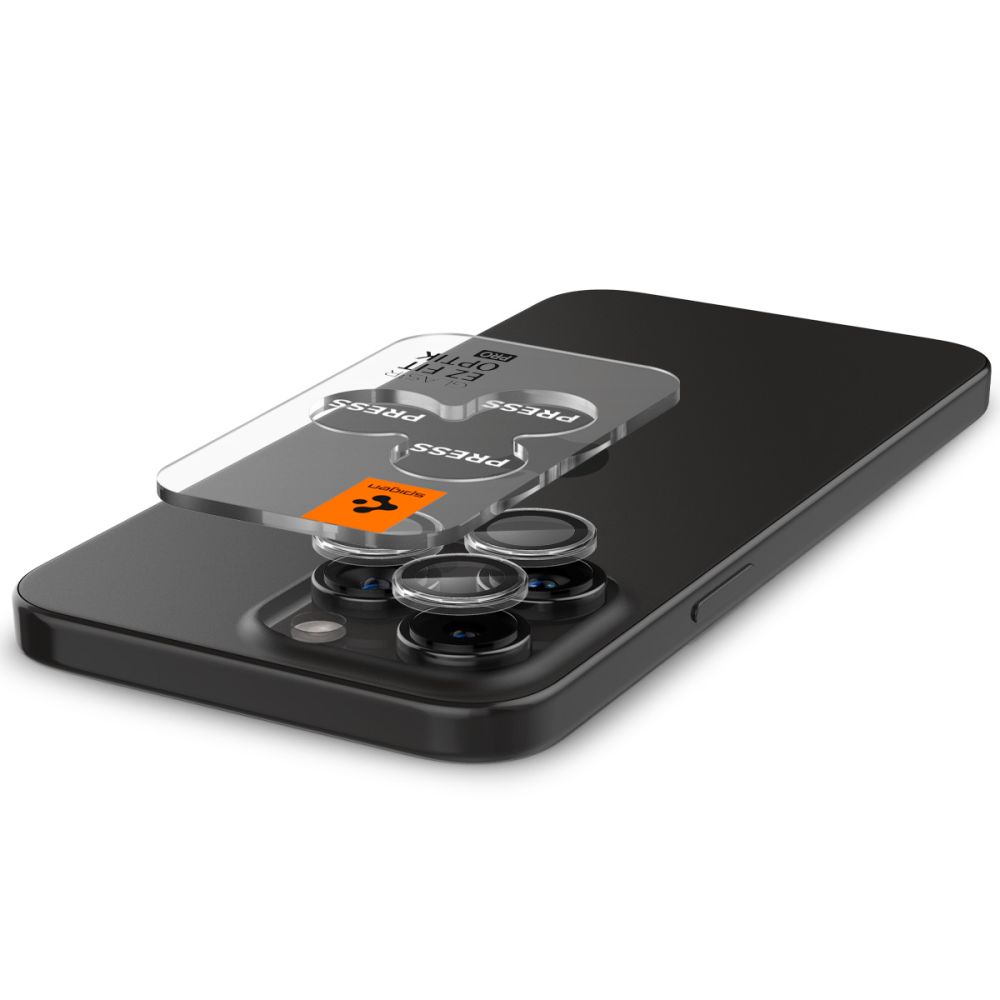 iTok webáruház - Spigen Spigen Glas.tR EZ Fit Optik Pro kameravédő iPhone 15 Pro / 15 Pro Max / 16 Pro / 16 Pro Max / 17 Pro / 17 Pro Max készülékhez – 2 db 4 Spigen Glas.tR EZ Fit Optik Pro Camera Cover for iPhone 15 Pro / 15 Pro Max / 16 Pro / 16 Pro Max / 17 Pro / 17 Pro Max - 2 pcs.