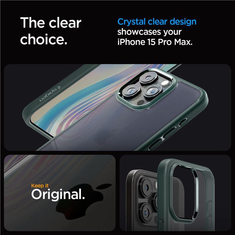 iTok webáruház - Spigen Spigen Ultra Hybrid tok iPhone 15 Pro Max készülékhez (sötétzöld) 1 Spigen Ultra Hybrid iPhone 15 Pro Max Case (sötétzöld)
