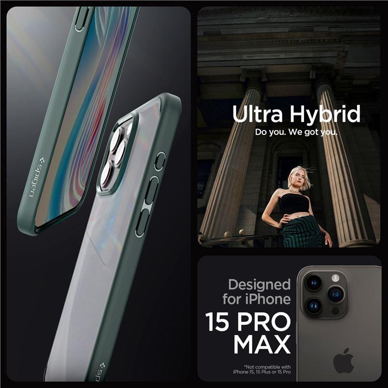 iTok webáruház - Spigen Spigen Ultra Hybrid tok iPhone 15 Pro Max készülékhez (sötétzöld) 4 Spigen Ultra Hybrid iPhone 15 Pro Max Case (sötétzöld)