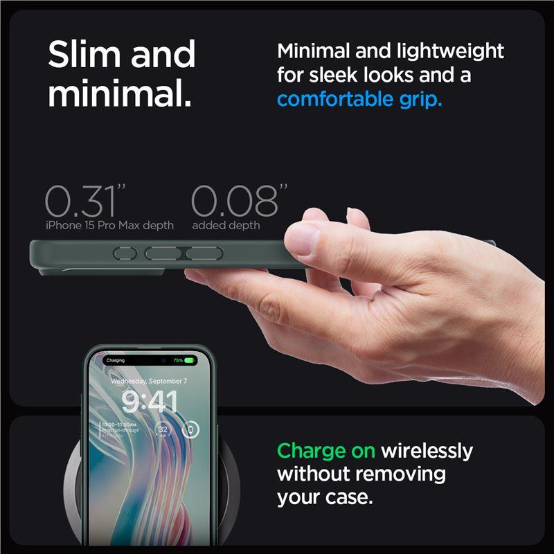 iTok webáruház - Spigen Spigen Ultra Hybrid tok iPhone 15 Pro Max készülékhez (sötétzöld) 6 Spigen Ultra Hybrid iPhone 15 Pro Max Case (sötétzöld)