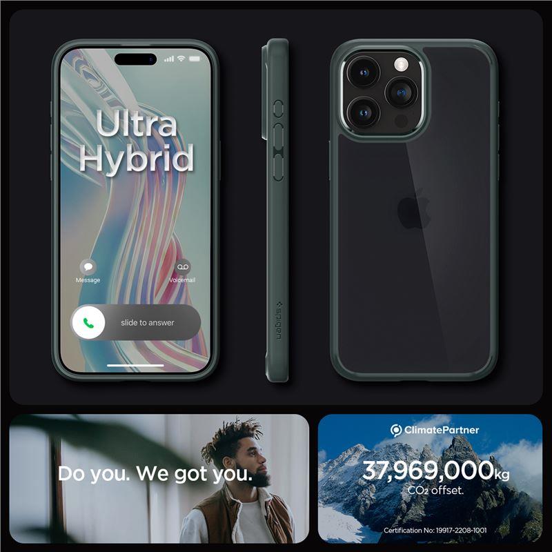 iTok webáruház - Spigen Spigen Ultra Hybrid tok iPhone 15 Pro Max készülékhez (sötétzöld) 7 Spigen Ultra Hybrid iPhone 15 Pro Max Case (sötétzöld)