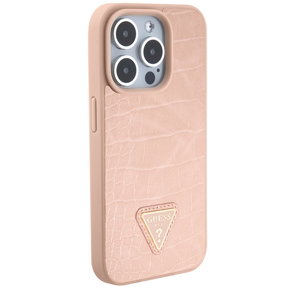 iTok webáruház - Guess Guess GUHCP15XPCRTHCP iPhone 15 Pro Max tok – rózsaszín 4 Guess GUHCP15XPCRTHCP iPhone 15 Pro Max pink/pink hardcase Croco Triangle Metal Logo