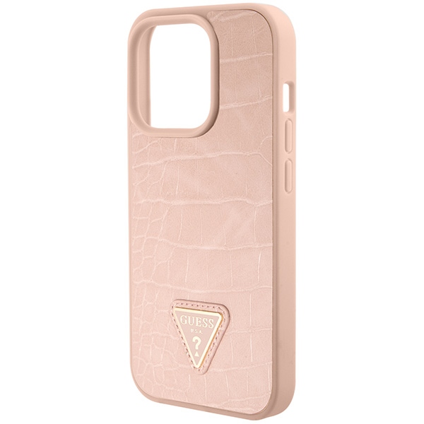 iTok webáruház - Guess Guess GUHCP15XPCRTHCP iPhone 15 Pro Max tok – rózsaszín 7 Guess GUHCP15XPCRTHCP iPhone 15 Pro Max pink/pink hardcase Croco Triangle Metal Logo