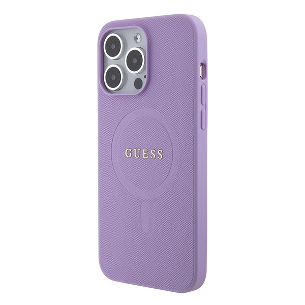 iTok webáruház - Guess Guess GUHMP15XPSAHMCU iPhone 15 Pro Max 6,7" lila Saffiano MagSafe tok 2 Guess GUHMP15XPSAHMCU iPhone 15 Pro Max 6.7" purple/purple hardcase Saffiano MagSafe