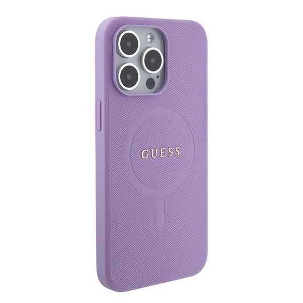 iTok webáruház - Guess Guess GUHMP15XPSAHMCU iPhone 15 Pro Max 6,7" lila Saffiano MagSafe tok 4 Guess GUHMP15XPSAHMCU iPhone 15 Pro Max 6.7" purple/purple hardcase Saffiano MagSafe