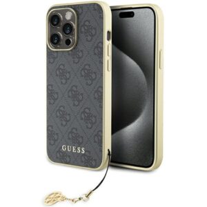 Guess 4G Charms Collection tok iPhone 15 Pro Max készülékhez (szürke)