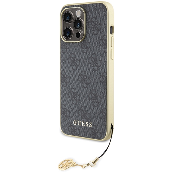 iTok webáruház - Guess Guess 4G Charms Collection tok iPhone 15 Pro Max készülékhez (szürke) 2 Guess 4G Charms Collection case for iPhone 15 Pro Max (szürke)