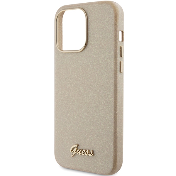 iTok webáruház - Guess Guess Glitter Glossy Script tok iPhone 15 Pro Max készülékhez (arany) 6 Guess Glitter Glossy Script case for iPhone 15 Pro Max (arany)