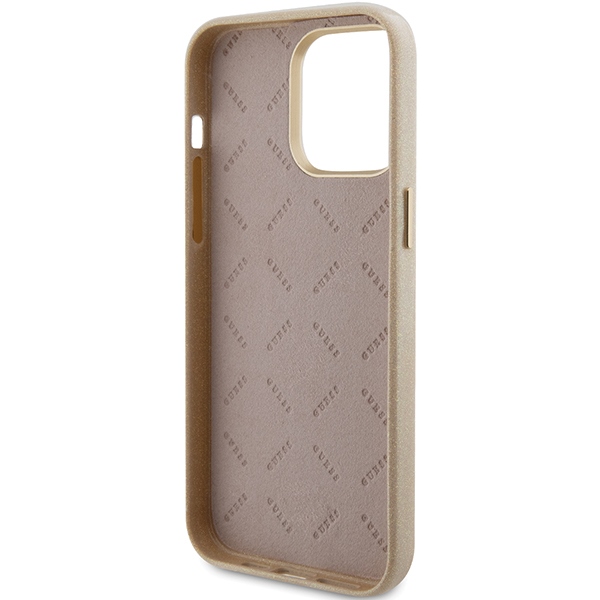 iTok webáruház - Guess Guess Glitter Glossy Script tok iPhone 15 Pro Max készülékhez (arany) 7 Guess Glitter Glossy Script case for iPhone 15 Pro Max (arany)