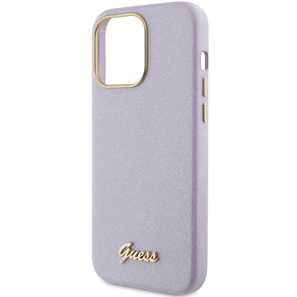 iTok webáruház - Guess Guess Glitter Glossy Script tok iPhone 15 Pro Max készülékhez (orgonalila) 6 Guess Glitter Glossy Script case for iPhone 15 Pro Max (orgonalila)