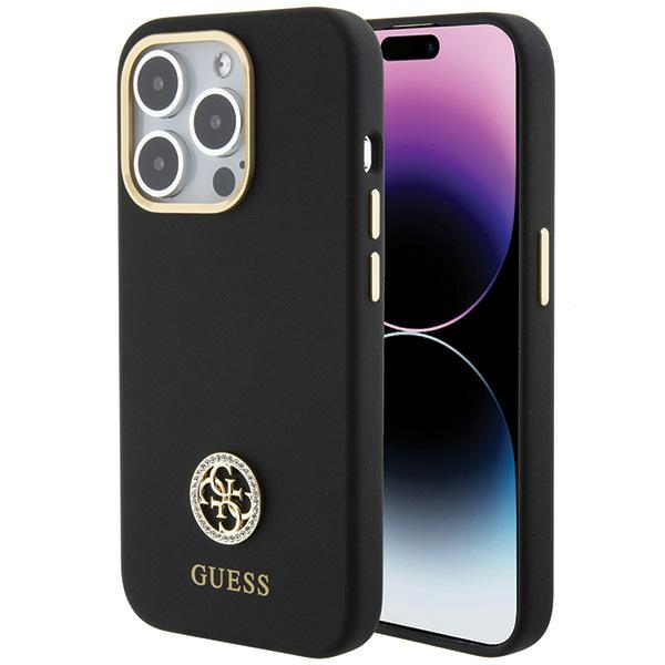 iTok webáruház - Guess Guess Silicone Logo Strass 4G tok iPhone 15 Pro Max készülékhez (fekete) 1 Guess Silicone Logo Strass 4G case for iPhone 15 Pro Max (fekete)