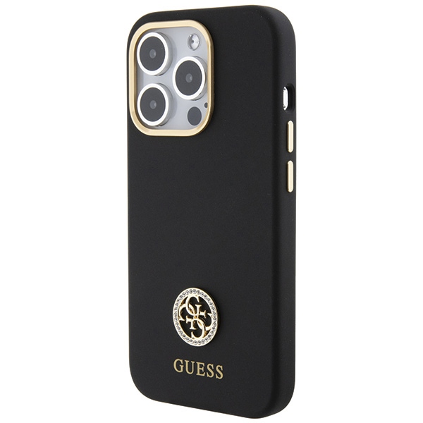 iTok webáruház - Guess Guess Silicone Logo Strass 4G tok iPhone 15 Pro Max készülékhez (fekete) 2 Guess Silicone Logo Strass 4G case for iPhone 15 Pro Max (fekete)