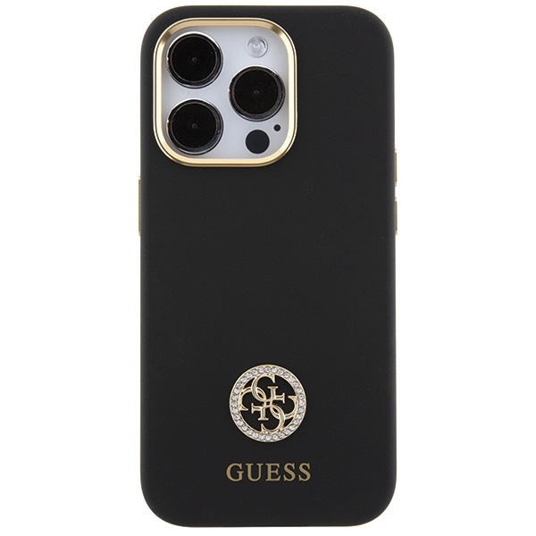 iTok webáruház - Guess Guess Silicone Logo Strass 4G tok iPhone 15 Pro Max készülékhez (fekete) 3 Guess Silicone Logo Strass 4G case for iPhone 15 Pro Max (fekete)