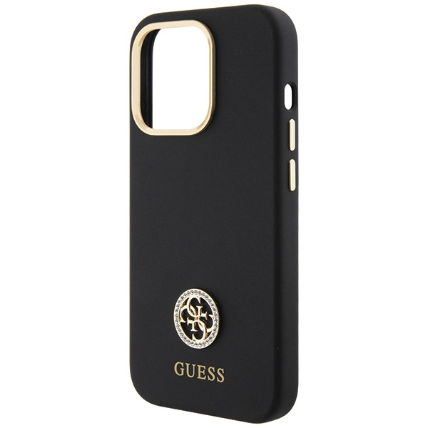 iTok webáruház - Guess Guess Silicone Logo Strass 4G tok iPhone 15 Pro Max készülékhez (fekete) 6 Guess Silicone Logo Strass 4G case for iPhone 15 Pro Max (fekete)