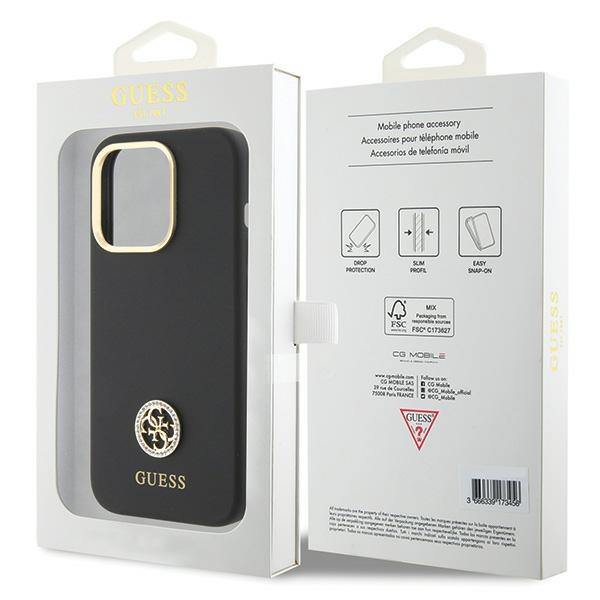 iTok webáruház - Guess Guess Silicone Logo Strass 4G tok iPhone 15 Pro Max készülékhez (fekete) 8 Guess Silicone Logo Strass 4G case for iPhone 15 Pro Max (fekete)