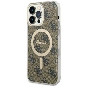 Guess 4G MagSafe tok iPhone 15 Pro Max készülékhez (barna)