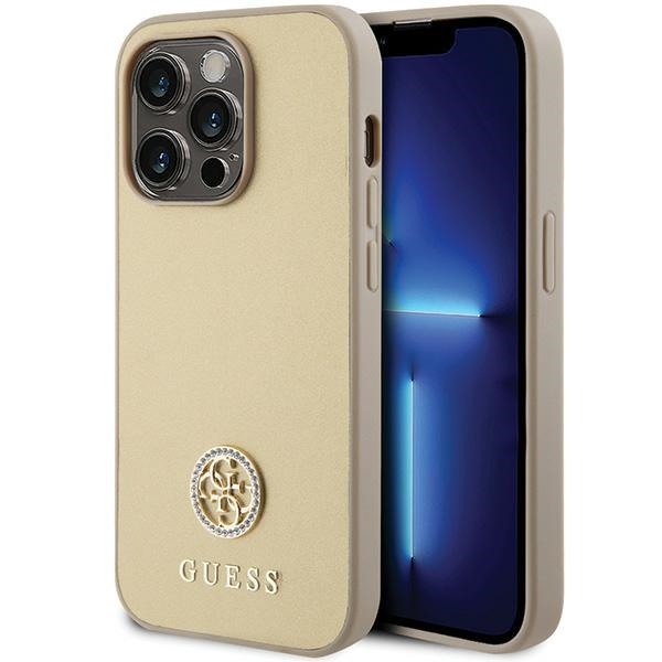 iTok webáruház - Guess Guess GUHCP15XPS4DGPD iPhone 15 Pro Max 6,7 hüvelykes arany tok 1 Guess GUHCP15XPS4DGPD iPhone 15 Pro Max 6.7" gold/gold hardcase Strass Metal Logo