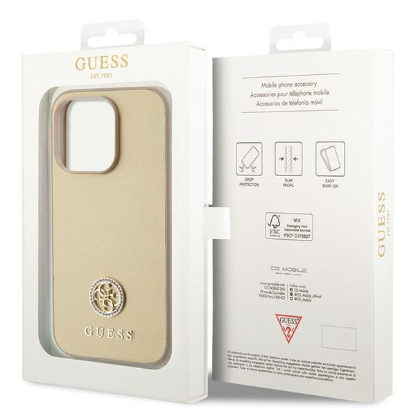iTok webáruház - Guess Guess GUHCP15XPS4DGPD iPhone 15 Pro Max 6,7 hüvelykes arany tok 8 Guess GUHCP15XPS4DGPD iPhone 15 Pro Max 6.7" gold/gold hardcase Strass Metal Logo